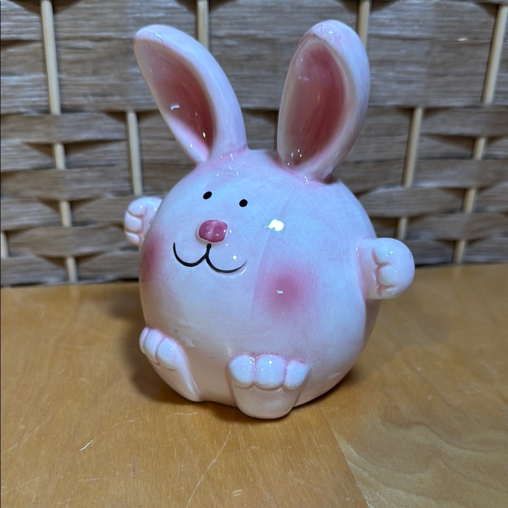 Charming Pink Bunny Figurine